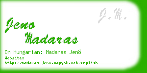 jeno madaras business card